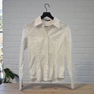 ANNE KLEIN WHITE BUTTON FRONT BLOUSE SIZE 4